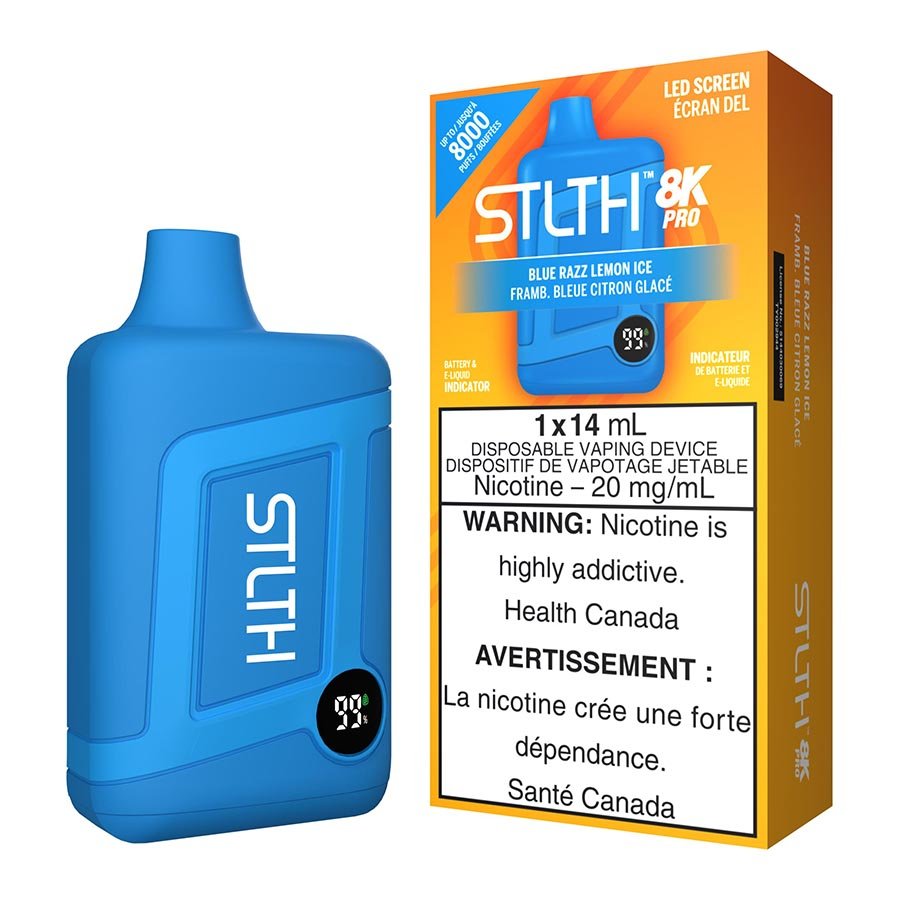 stlth-8k-pro-disposable-vape-device-blue-razz-lemon-ice.jpg STLTH 8K Pro Disposable Vape Device - Blue Razz Lemon Ice