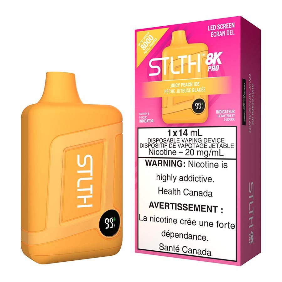 stlth-8k-pro-disposable-vape-device-juicy-peach-ice.jpg STLTH 8K Pro Disposable Vape Device - Juicy Peach Ice