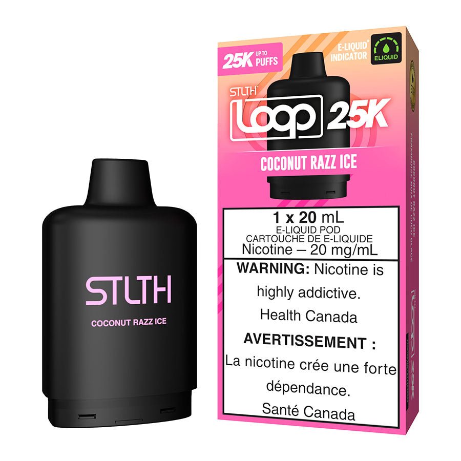 stlth-loop-25k-e-liquid-pod-pack-coconut-razz-ice.jpg STLTH Loop 25K E-Liquid Pod Pack - Coconut Razz Ice