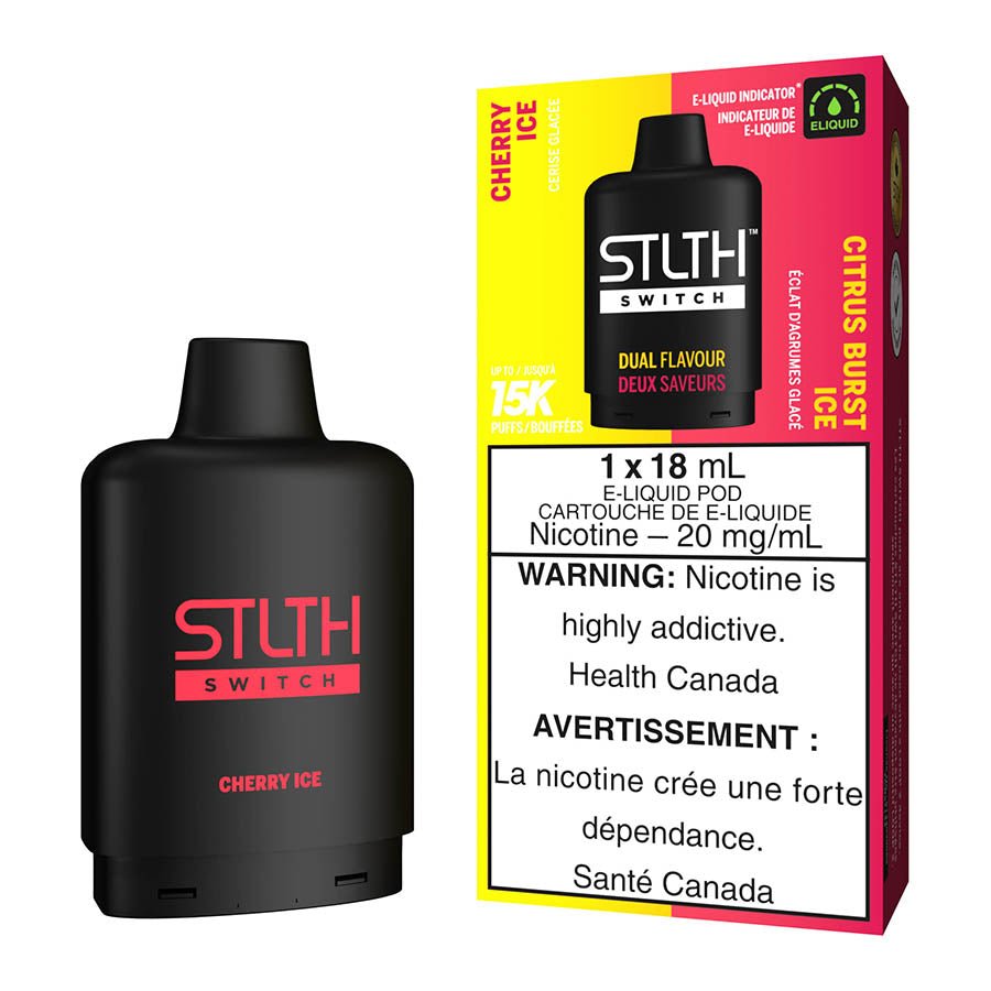 stlth-switch-e-liquid-pod-pack-cherry-ice-and-citrus-burst-ice.jpg STLTH Switch E-Liquid Pod Pack - Cherry Ice And Citrus Burst Ice